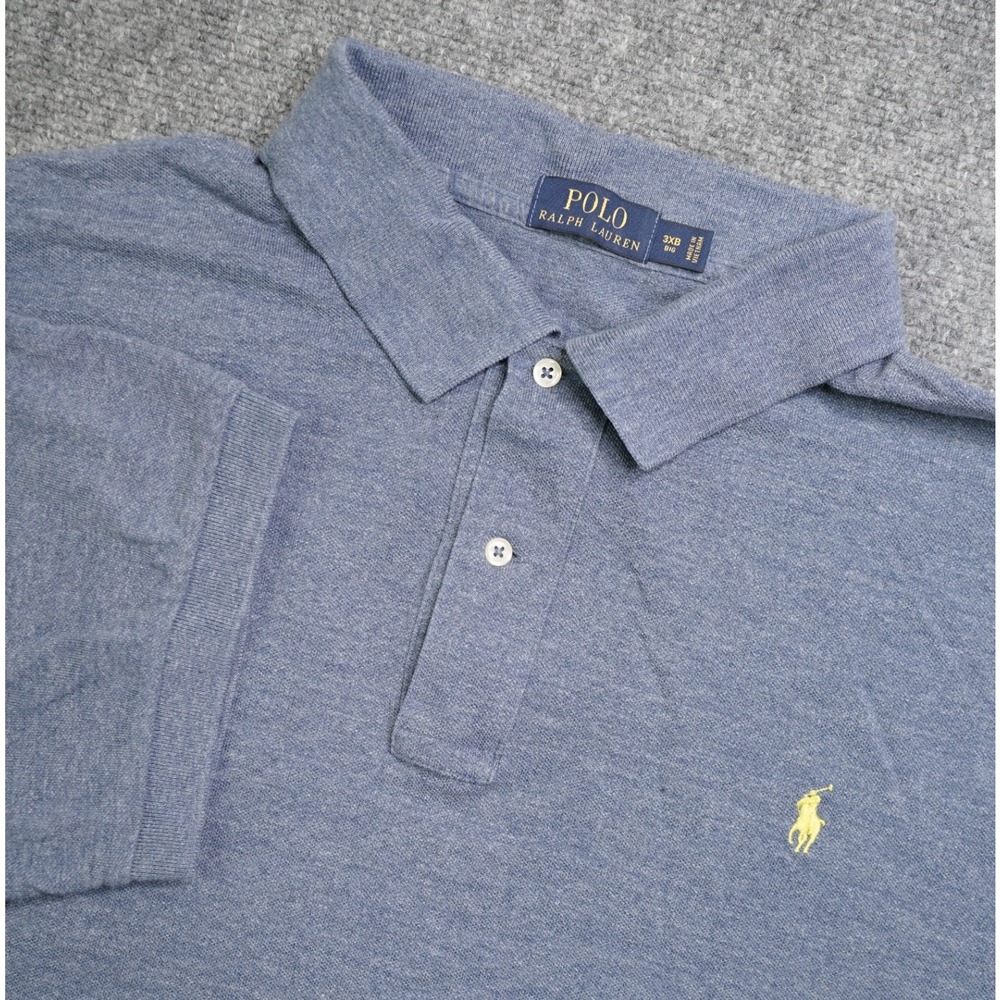 Polo Ralph Lauren Shirt Mens 3XB Big Blue Heather Pique Pony Logo Short Sleeve